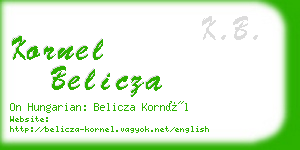 kornel belicza business card